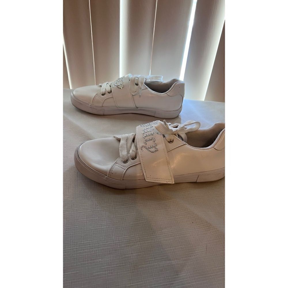 Juicy Couture Cartwheel Bling White Leather Sneakers Women's SZ 8 - Picture 5 of 10